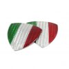 White Carbon fiber Fender shield emblem w/ Italia flag