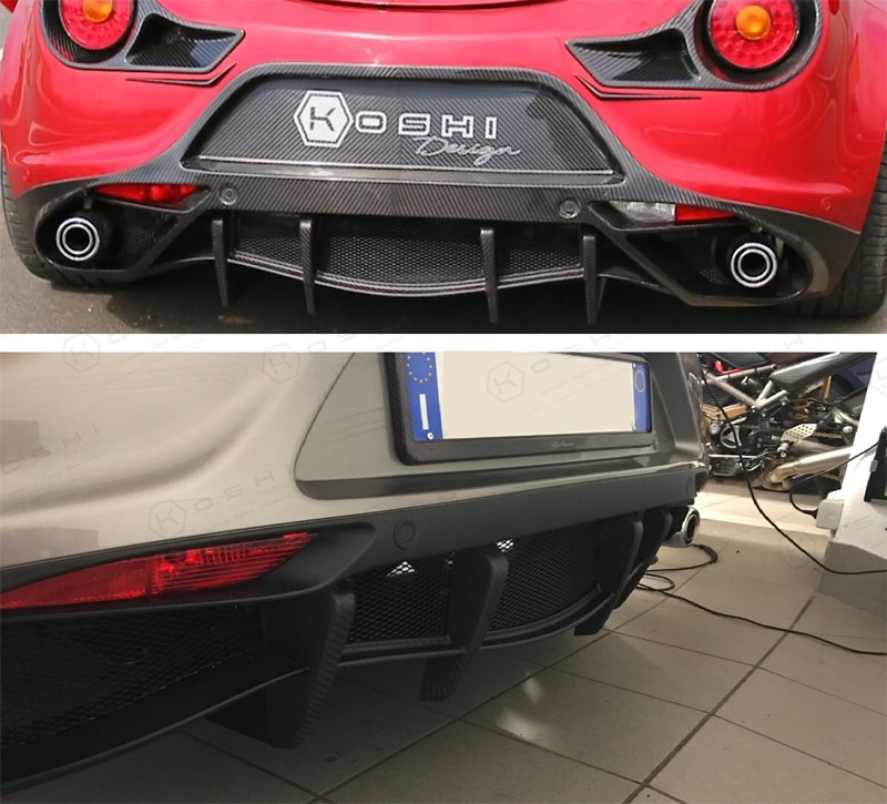 Carbon fiber Alfa Romeo 4C rear diffuser flaps deflector SKU AR4C 057 3 1