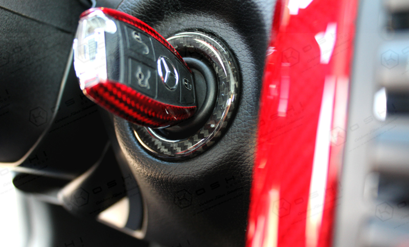 Carbon Fiber SLK R172 Stop Engine Push Button Key Frame | Koshi Group L ...